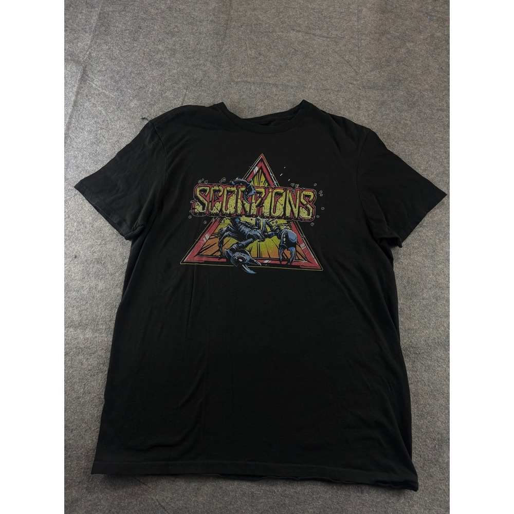 Scorpions Band Graphic T-Shirt Mens L Black Short Sleeve Rock Concert Tee Street